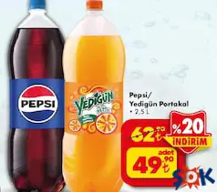 PEPSİ / YEDİGÜN KOLA 2,5 L fiyat ve kampanya bilgisi